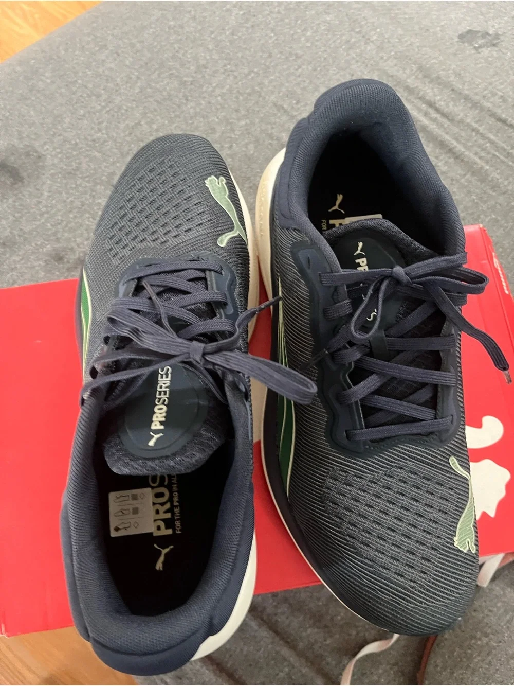 Puma Navy and Green ProSeries Athletic Sneakers